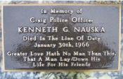 Officer Nauska Memorial plaque